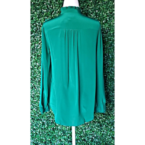 17. J.Crew Silk ruffle popover top - Picture 4 of 6